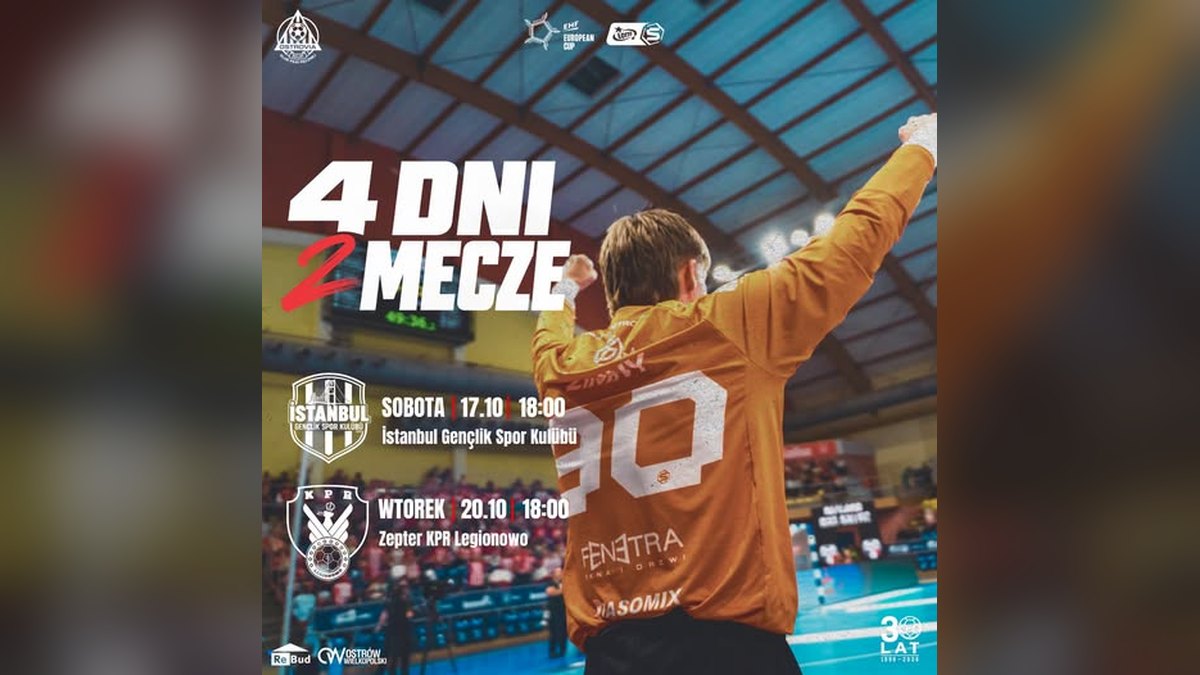 KPR Ostrovia podejmie İstanbul Gençlik w Pucharze Europy EHF. We wtorek mecz Superligi