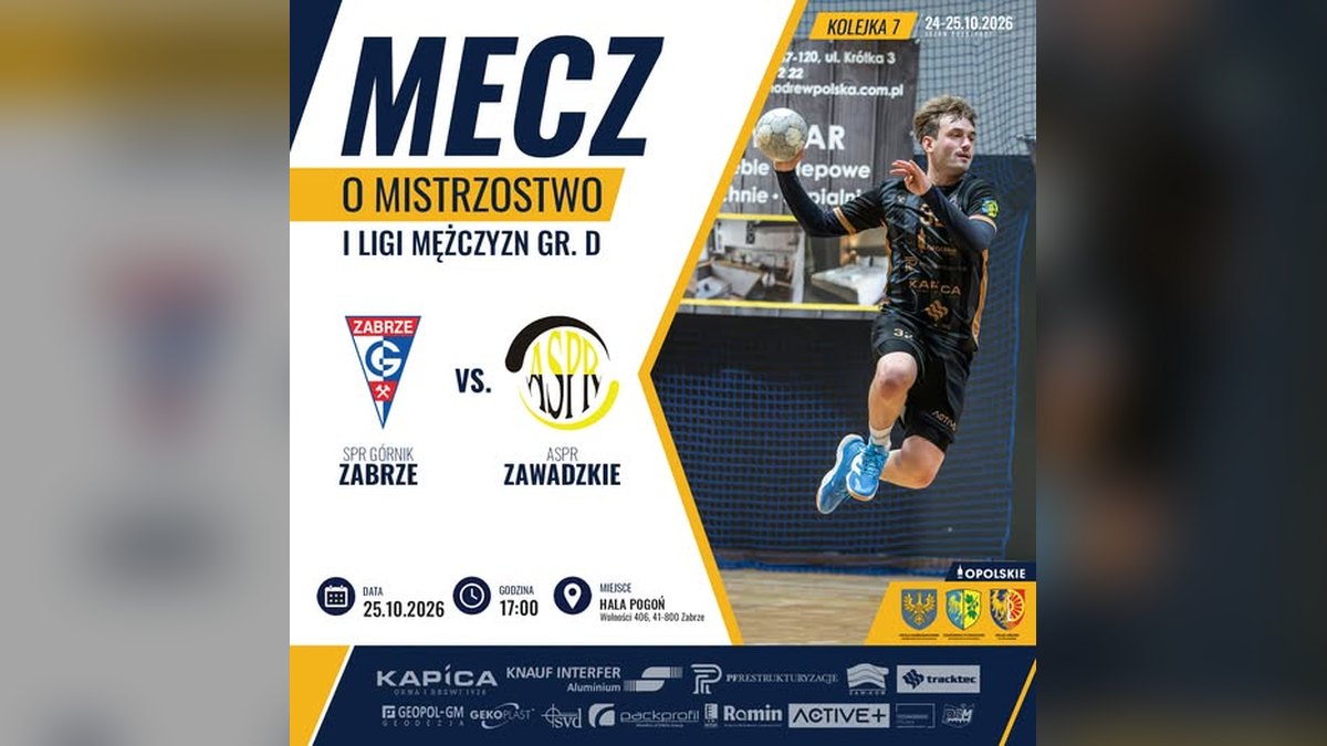 Górnik Zabrze bez punktów podejmie ASPR Zawadzkie, KSZO zagra u siebie z Gwardią Opole. I liga mężczyzn, grupa D