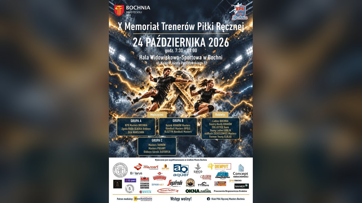 Jubileuszowy Memoriał Trenerów Piłki Ręcznej w Bochni. W sobotę zagra 15 drużyn masters