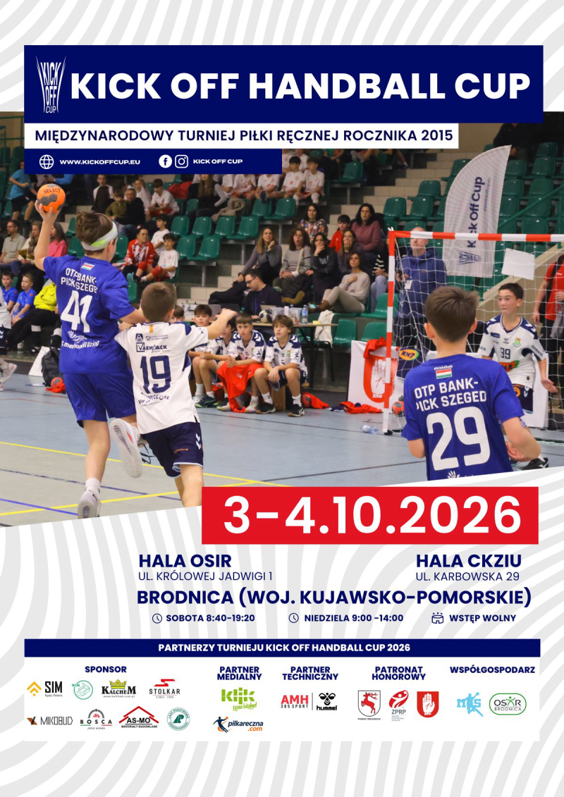 Plakat Kick Off Handball Cup 2026, Brodnica 3-4 października