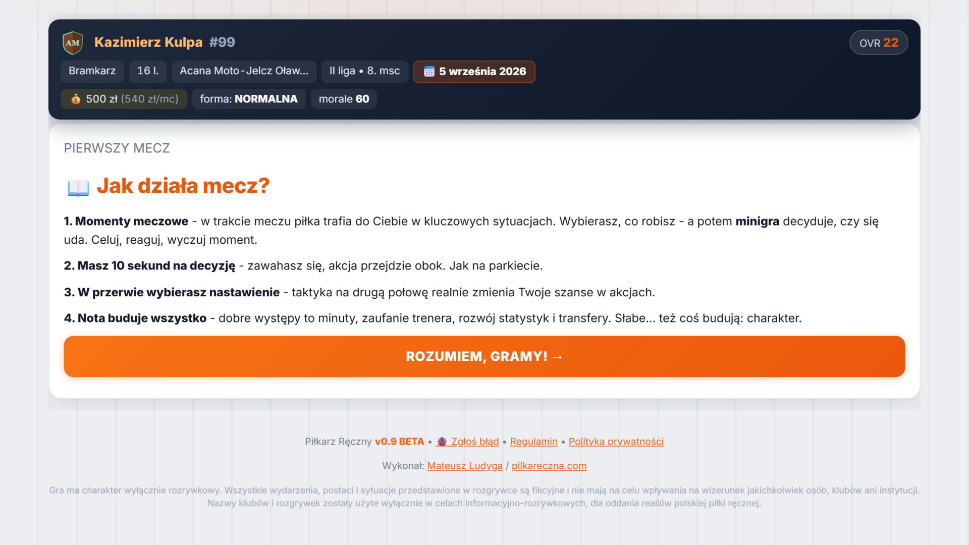 Stworzyliśmy grę o karierze szczypiornisty. Od III ligi po Ligę Mistrzów - zagraj w betę